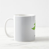 Grauer Hintergrund mit Weihnachtsbaum Kaffeetasse (Links)