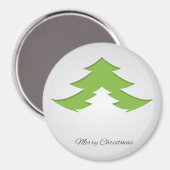 Grauer Hintergrund mit Weihnachtsbaum Magnet (Vorderseite/Rückseite)