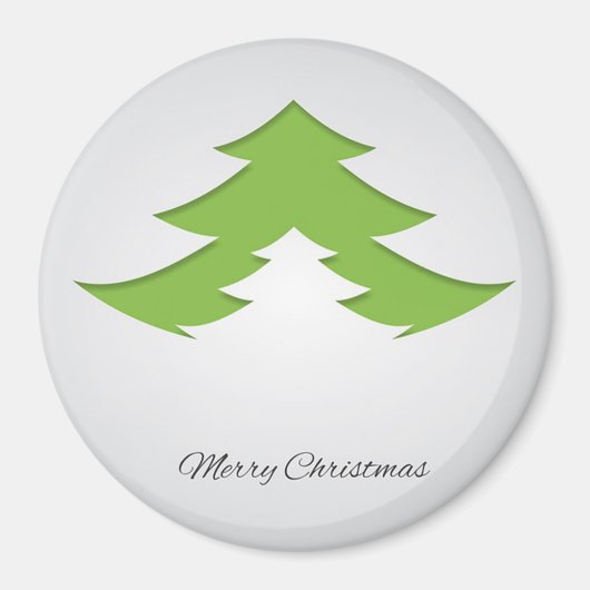 Grauer Hintergrund mit Weihnachtsbaum Magnet (Vorne)