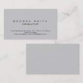 Grauer Hintergrund Moderne Schlichte Visitenkarte (Vorne/Hinten)