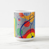 grauer Hintergrund Primärfarbe Abstrakte Formen Kaffeetasse (Mittel)
