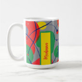 grauer Hintergrund Primärfarbe Abstrakte Formen Kaffeetasse (Links)