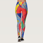 Grauer Hintergrund Primärfarbe Abstrakte Formen Leggings (Rückseite)