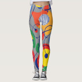 Grauer Hintergrund Primärfarbe Abstrakte Formen Leggings (Vorderseite)