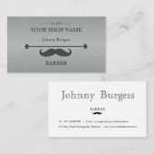 Grauer Hipster Beruflich Barber Steel Modern Visitenkarte (Vorne/Hinten)