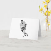 Grauer Hockey-Spieler Karte (Gelbe Blume)