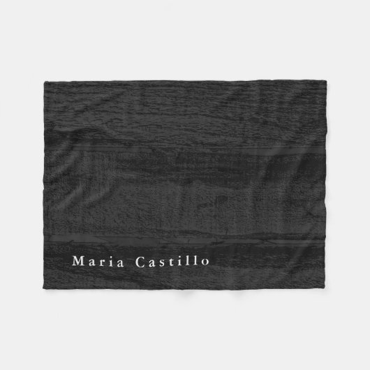 Grauer Holzhintergrund Minimalistisch Moderner Nam Fleecedecke (Vorderseite (Horizontal))