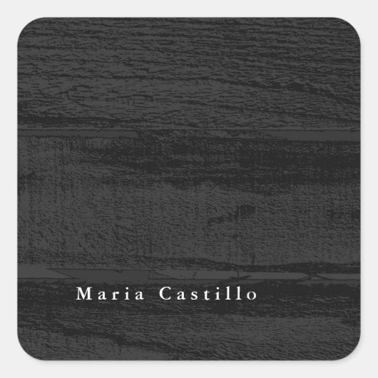 Grauer Holzhintergrund Minimalistisch Moderner Nam Quadratischer Aufkleber (Vorderseite)