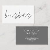 Grauer Holzkohlebarber aus einfachem Glitzer, hand Visitenkarte (Vorne/Hinten)