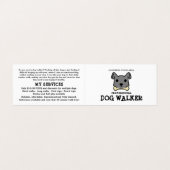 Grauer Hund mit Knochen, Dog Walker im Detail Visitenkarten (Außenseite Aufgefaltet)