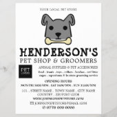 Grauer Hund mit Knochen, Pet Store & Groomer Flyer (Vorne)