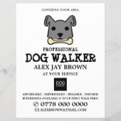 Grauer Hund mit Knochen, Werbung für Hunde Walker Flyer (Vorne)