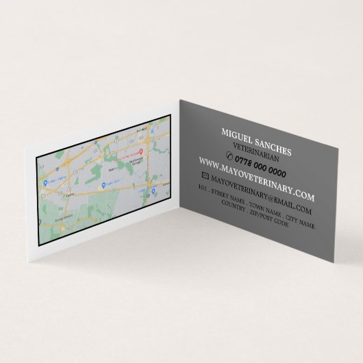 Grauer Hund, tierärztlich, tierärztlich, im Detail Visitenkarten (Innenseite)