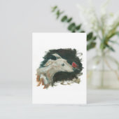 Grauer Hund und Finkenmalerei! Postkarte (Stehend Vorderseite)