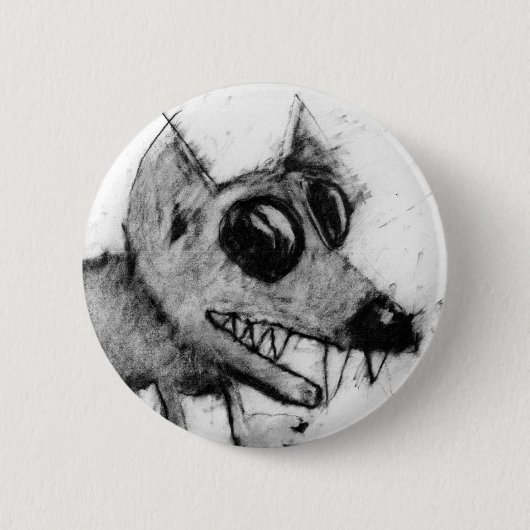 Grauer Hundekopf-Knopf Button (Vorderseite)