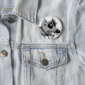 Grauer Hundekopf-Knopf Button (Beispiel)