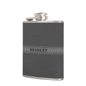 Grauer Imitat Lederkolben Flachmann (Links)