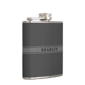 Grauer Imitat Lederkolben Flachmann (Rechts)