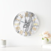 Grauer Imitat-silberner Große Wanduhr (Zuhause)