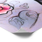 Grauer indischer Elefant mit Blume verziert Poster (Ecke)