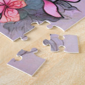 Grauer indischer Elefant mit Blume verziert Puzzle (Seite)