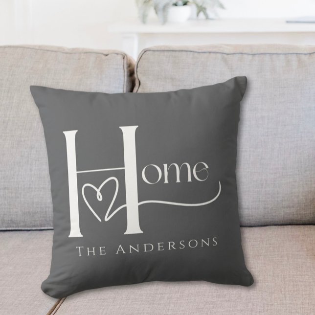 Grauer Individuelle Name Zuhause Kissen (Von Creator hochgeladen)
