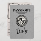 Grauer Italienischer Pass Save The Date (Vorne/Hinten)