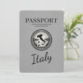 Grauer Italienischer Pass Save The Date (Stehend Vorderseite)