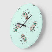 Grauer Joystick auf blau Große Wanduhr (Winkel)