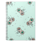 Grauer Joystick auf blau Notizblock (Vorderseite)