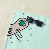 Grauer Joystick auf blau Strandtuch (Beispiel)