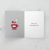 Grauer Kaffee & Freunde Geburtstag Gruß Karte (Innenseite)