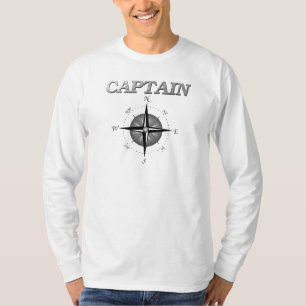 Grauer Kapitän mit Compass-Rose T-Shirt