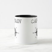 Grauer Kapitän mit Kompass-Rose Tasse (Zentrum)