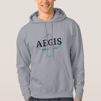 Grauer Kapuzenpullover - Geschichtetes teal Logo Hoodie