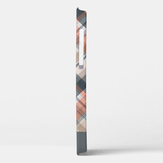 Grauer Karierter Elegant-Script-Name Case-Mate iPhone Hülle (Rückseite / Links)