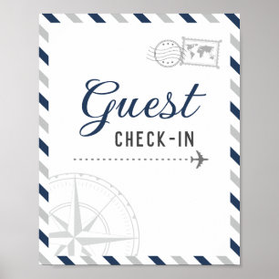 Grauer Karo für Passagierflugzeuge Poster