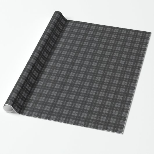 Grauer Karo Tartan Wolle Geschenkpapier (Ungerollt)