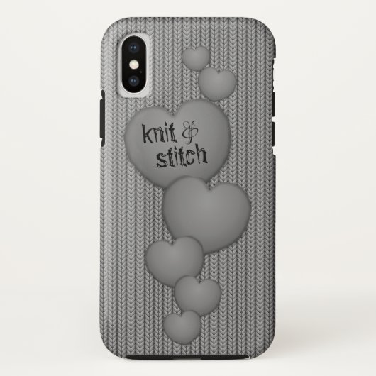 GRAUER kaskadierenHearts❤ Strick iPhone Kasten Case-Mate iPhone Hülle (Rückseite)