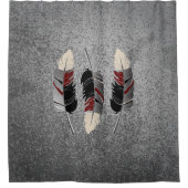 Grauer, kastanienbrauner u. Sahnefeder-Entwurf auf Duschvorhang (Vorderseite)