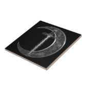 Grauer keltischer Mond und Klinge Fliese (Seite)