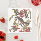 Grauer Kingbird Audubon Bird über blühenden Baum Serviette (Beispiel)