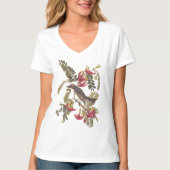 Grauer Kingbird Audubon Bird über blühenden Baum T-Shirt (Vorderseite)