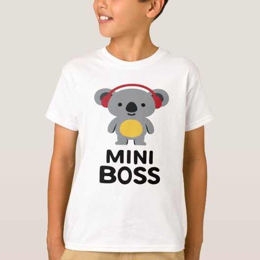 Grauer Koala-Bär mit Kopfhörern - Mini-Boss T-Shirt (Vorderseite)