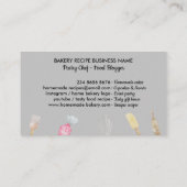 Grauer Koch Wasserfarben Backhilfsmittel Bäckerei Visitenkarte (Rückseite)