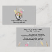 Grauer Koch Wasserfarben Backhilfsmittel Bäckerei Visitenkarte (Vorne/Hinten)