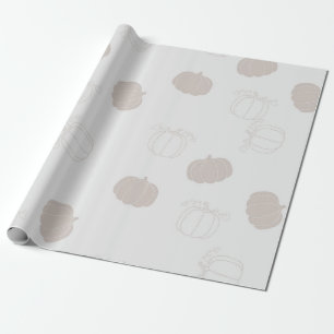 Grauer Kürbis Herbst Saison Muster Geschenkpapier