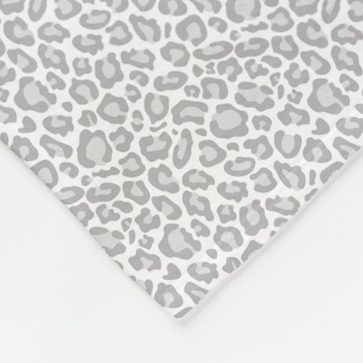 Grauer Leopard-Druck Fleecedecke (Ecke)