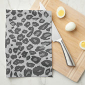Grauer Leoparddruck Handtuch (Viertel Falte)
