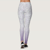 Grauer Lila Glitzer Glitzern Leggings (Rückseite)